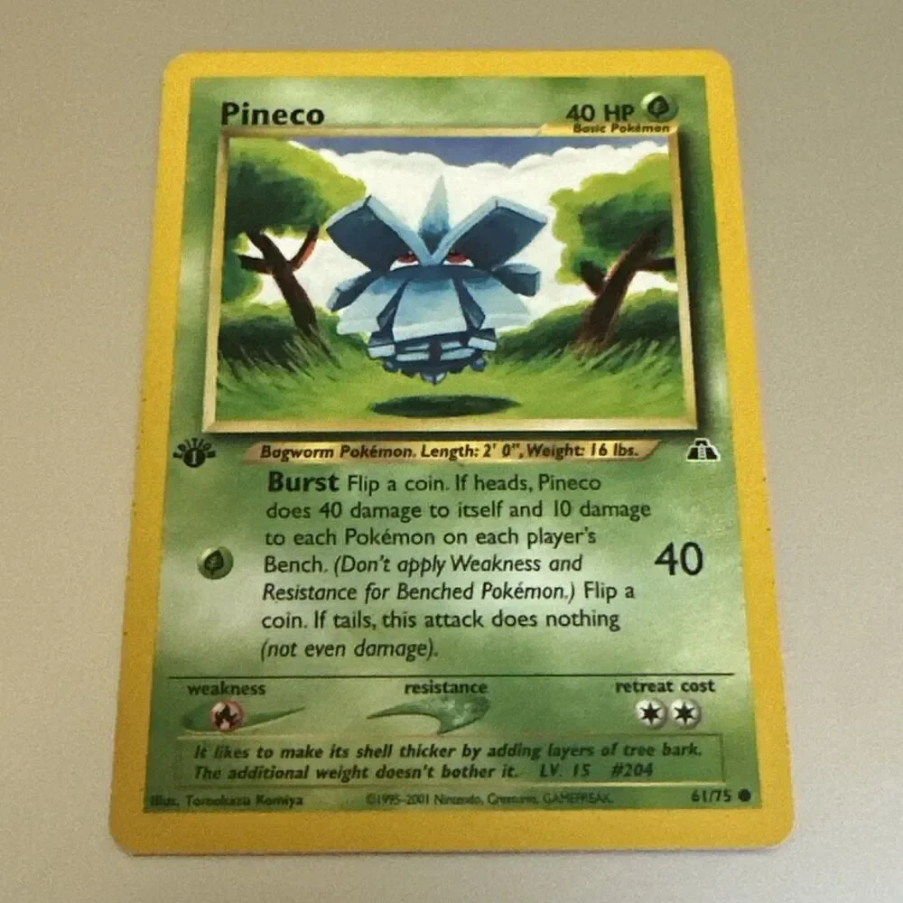 5 for $30 Pokemon TCG: Pineco Neo Discovery #61/75 1st Edition LP